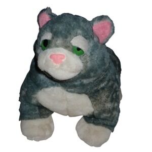Fat Cats Grey Tabby Cat Plush Stuffed Animal Toy Kids 10 inch